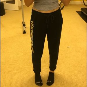 abercrombie teal and navy sweatpants